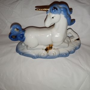 Vintage Blue and White Unicorn Figurine FEI Inc.